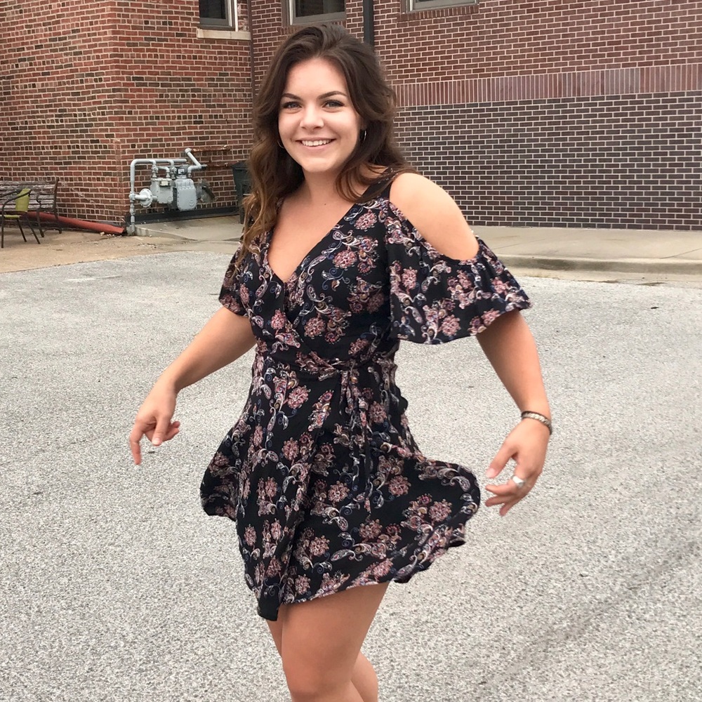 Floral Wrap mini dress